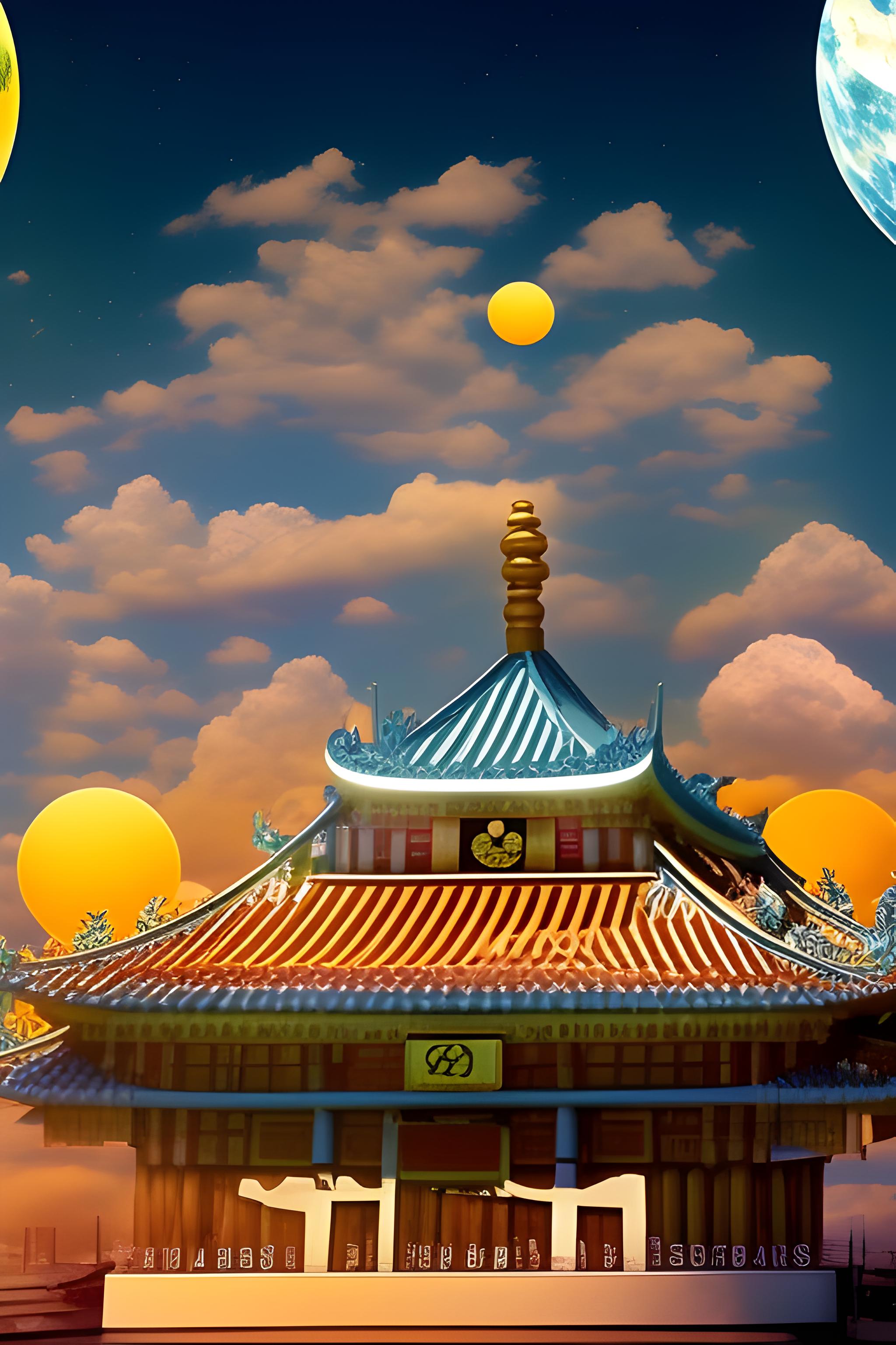 8K超高清，手机竖屏9:16，敦煌鸣沙山月牙泉全景，沙丘之上绽放巨型烟花秀，漫天烟火与晚霞交织，暖橙金红渐变天空，月牙泉旁的敦煌古建筑群灯火璀璨，山下广场人山人海，航拍俯拍视角，电影级氛围感，低饱和…